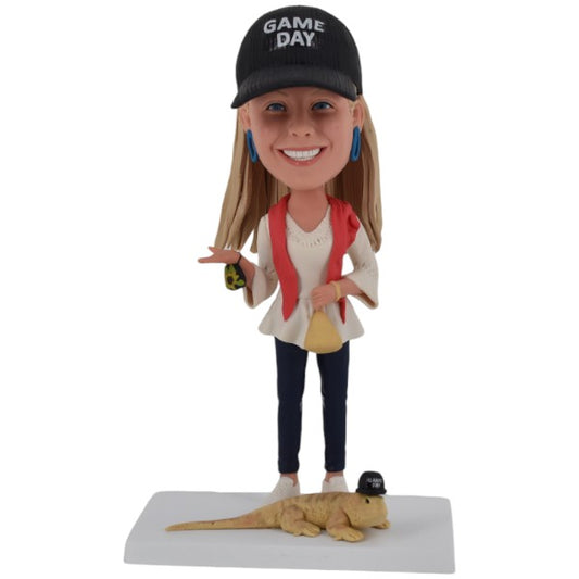 Custom personalized bobblehead with Lizard