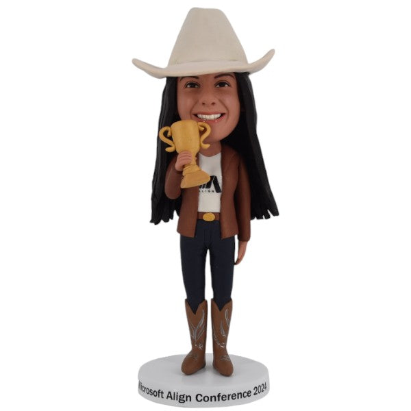 Female Bobblehead Holding trophy