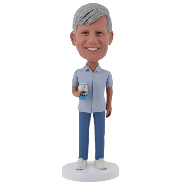 Custom Male Bobblehead Holding a Beer