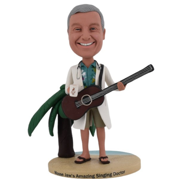 Doctor Bobblehead Guitar Player on Beach