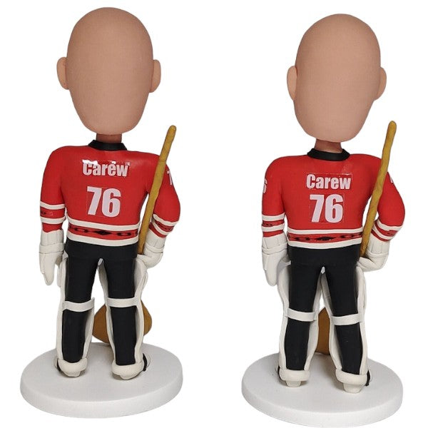 Custom Hockey Goalie Bobblehead with stick