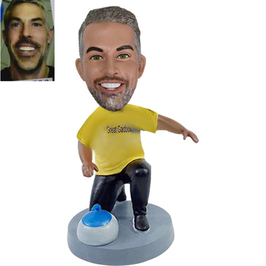 Custom Curler Curling Bobblehead from picture