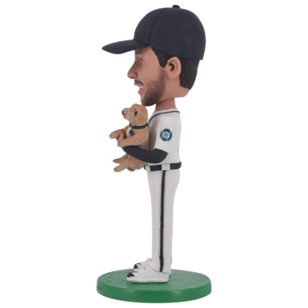 Custom Baseball Bobblehead baseball fans holding dog