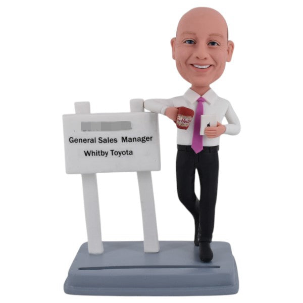 Custom Business card holder Bobblehead for your desk