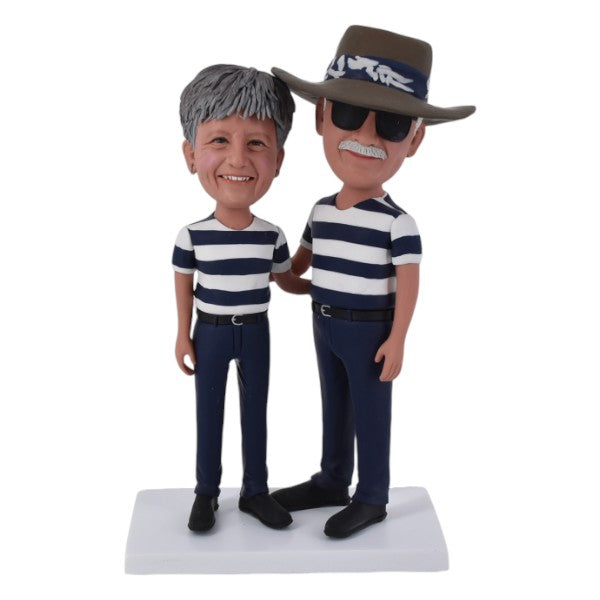 Custom Couple double Bobble head with same outfit Personalized anniversary gift