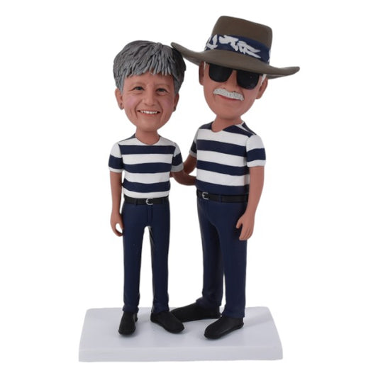 Custom Couple double Bobble head with same outfit Personalized anniversary gift
