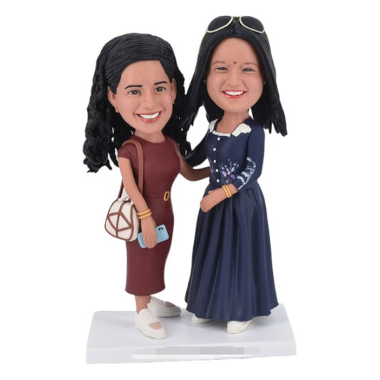 Custom Double Bobblehead for Best friends travel souvenir gift 
