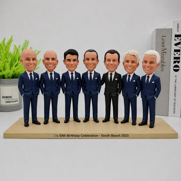 Custom Family group Bobbleheads unique wedding gift for seven