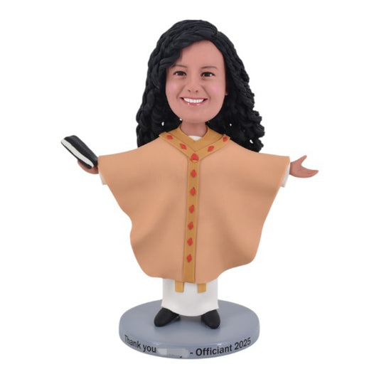 Custom Female Priest clergy Bobblehead with bible
