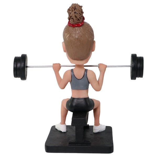 Custom Female Weightlifter Bobblehead showing muscles