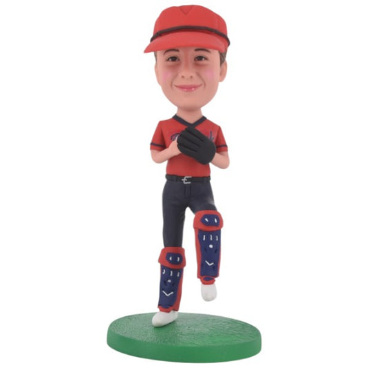 Custom Female baseball Bobblehead with visor