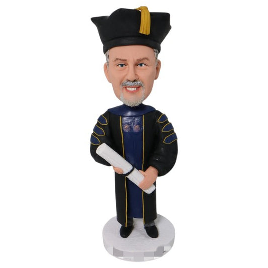 Custom Graduate Bobblehead gift personalized PhD graduation figurine
