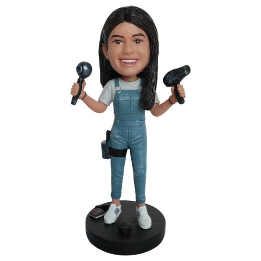 Custom Hairdresser Bobblehead Personalized Hairstylist