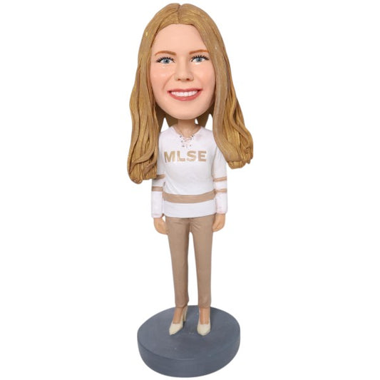 Custom Hockey bobblehead female with sports jersey