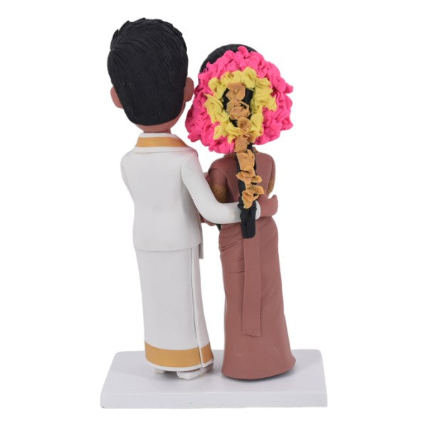 Custom Indian Wedding Bobblehead with saree and Jada Veni wedding gift idea