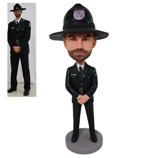 Custom Officer Policeman Bobblehead from your photo with badge