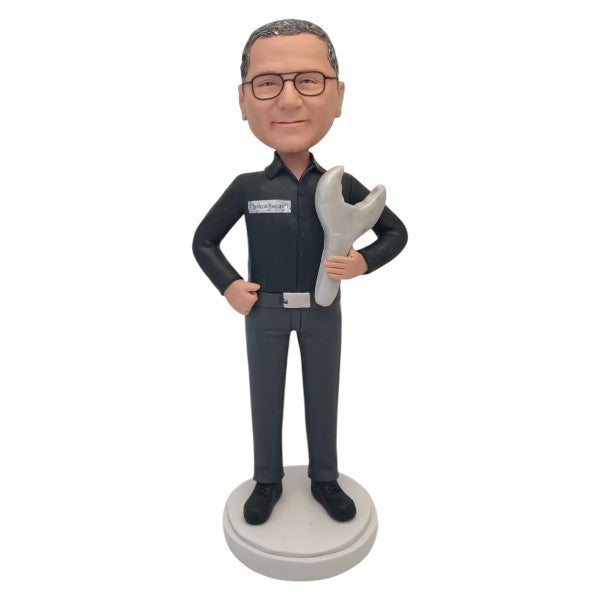 Custom Repairs Repairman Bobblehead holding wrench