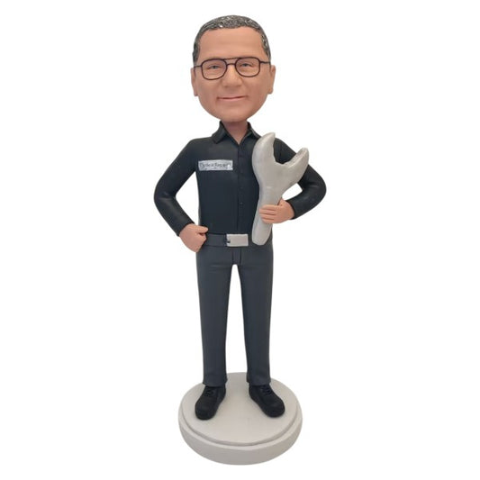 Custom Repairs Repairman Bobblehead holding wrench