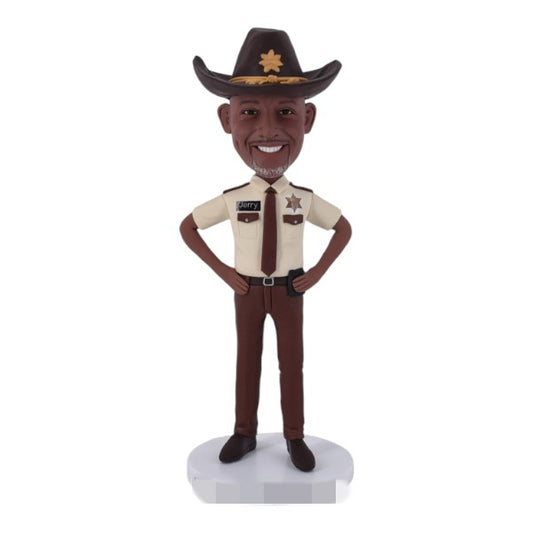 Custom Sheriff Bobblehead gift for Policeman