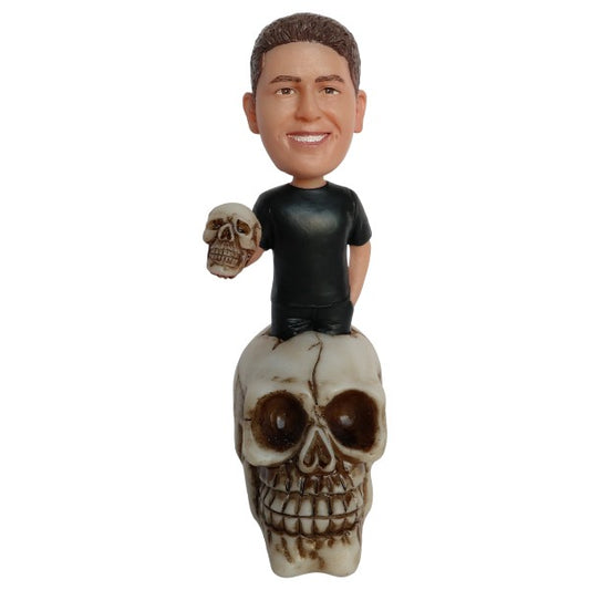 Custom Skull Bobblehead for spooky Halloween decorations
