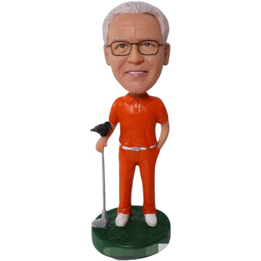 Custom golf bobblehead golfer with crow
