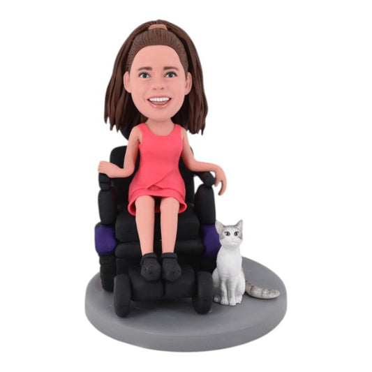 Custom wheelchair girl Bobblehead