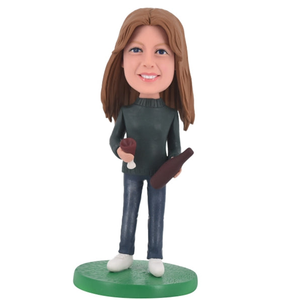 Custom Bobblehead with champagne or wine