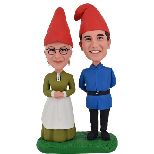 Couple Bobblehead Garden Gnome