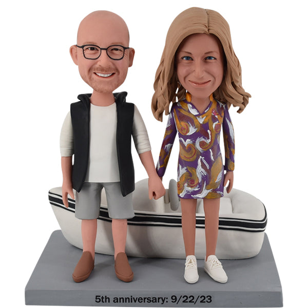 Couple Bobblehead with boat