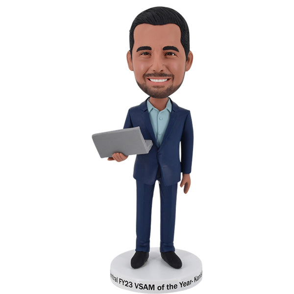 Custom Bobblehead IT with computer technology