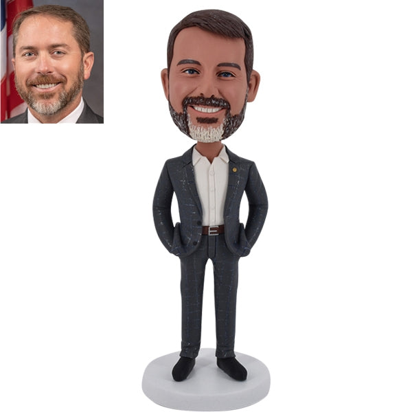 Personalized Bobblehead hands in pocket