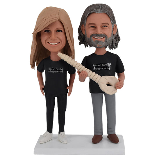 Chiropractor Couple Bobblehead