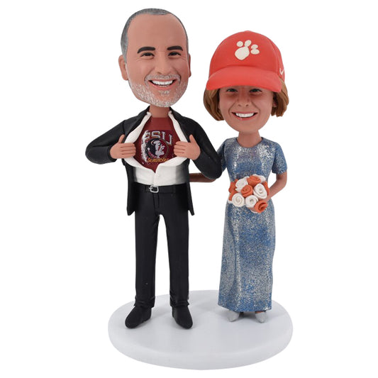 Wedding Anniversary Bobblehead opening shirt