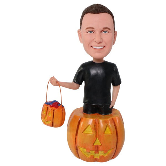 Halloween Pumpkin Bobblehead Custom Pumpkinman
