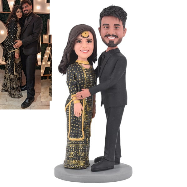 Indian Wedding Bobblehead Custom cake toppers Sikh photo based figurines