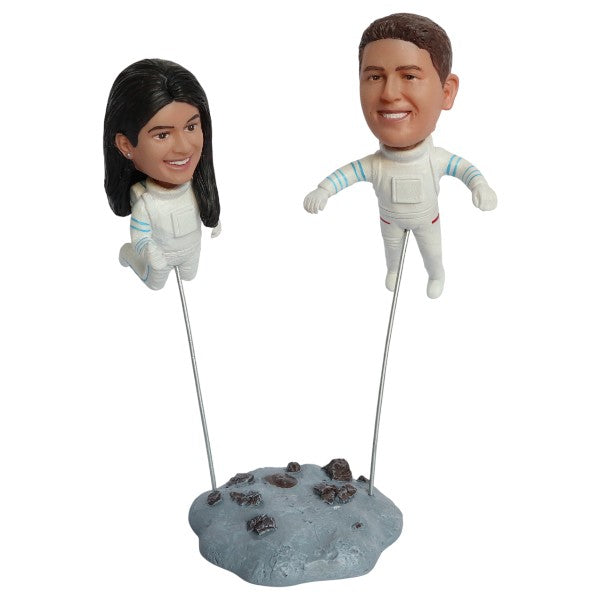 Personalized Astronaut Couple Bobblehead Spacewoman and Spaceman