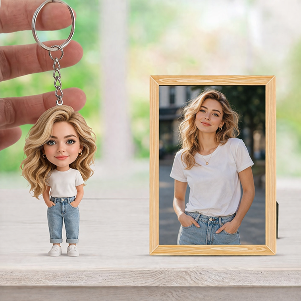 Personalized Bobblehead Customized Keychain from your photo