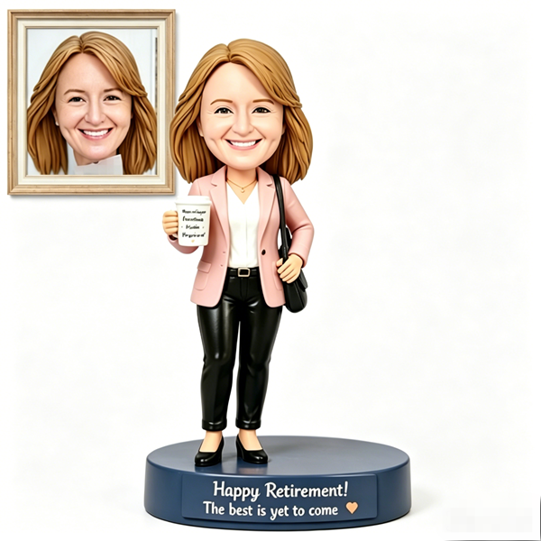 Custom Retirement Bobblehead officially Retired gift for Women