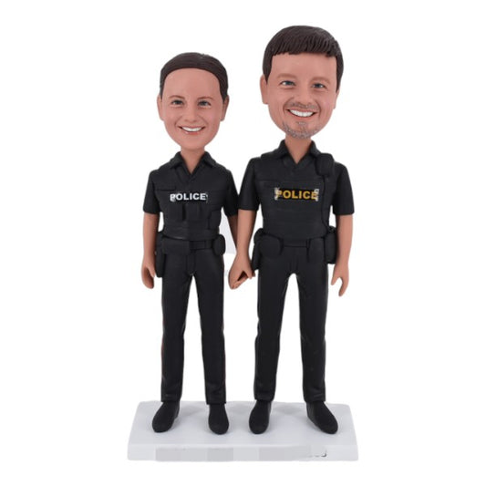 Police Couple Custom Bobble head double detective 