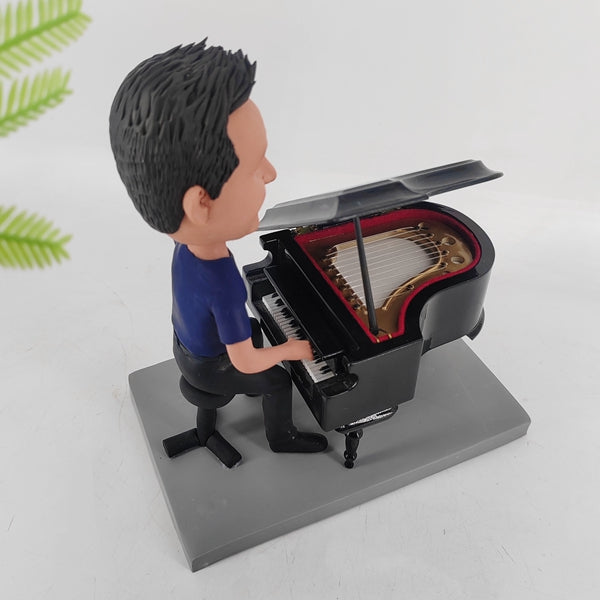 Custom Pianist Bobblehead Playing Piano