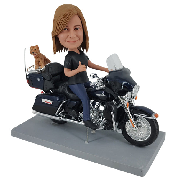 Female Bobblehead driving Motorcycle