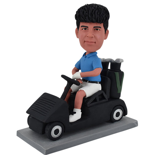 Golfer Bobblehead driving golf cart