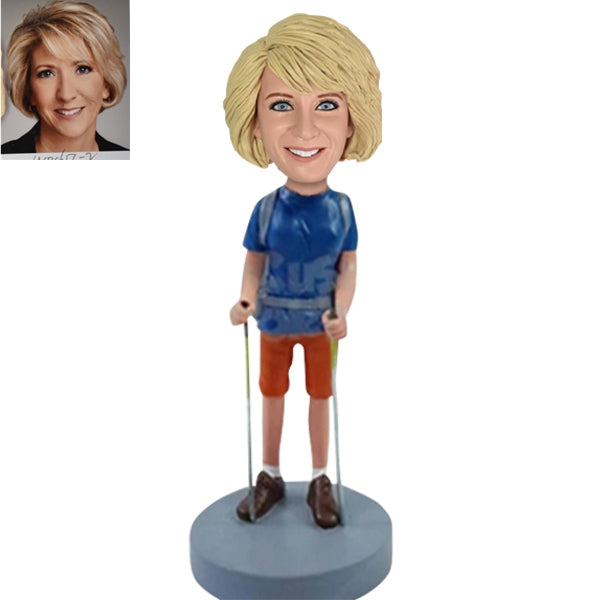 Personalized female Hiker Bobblehead Hiking – Bobbleheadcustom.ca