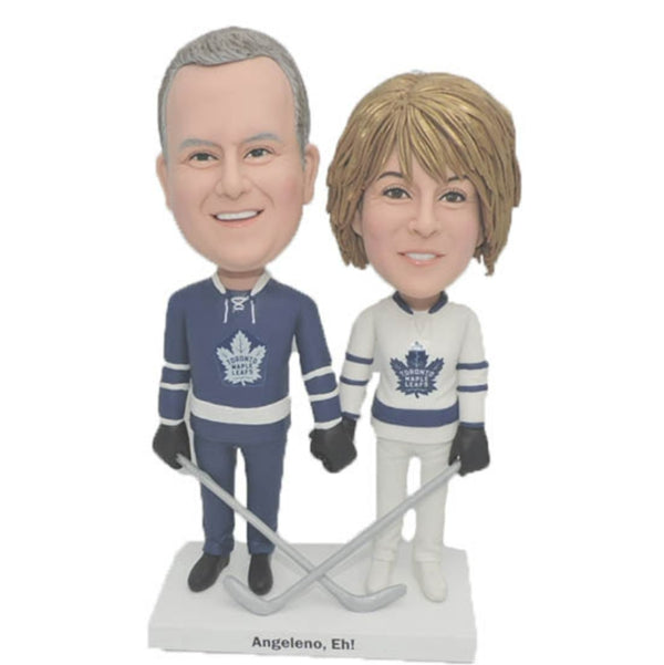 Hockey Couple Bobblehead Toronto maple leafs
