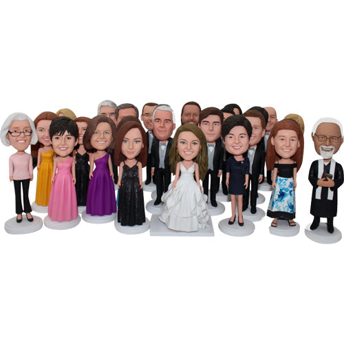 Custom Bobbleheads Cake Toppers Bulk for Wedding, Bridal Shower, Groom Party