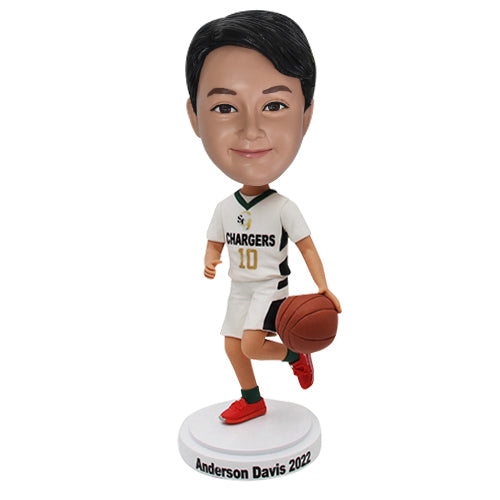 Custom Basketball Player Dribbling Bobbleheads