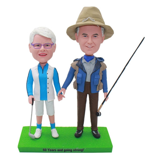 Couple Bobbleheads Fishing Partner