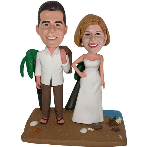 Summer Beach Wedding Bobbleheads