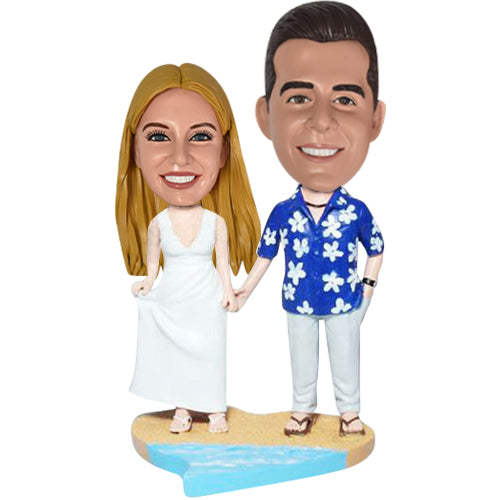 Custom Bobbleheads Beach Theme Wedding