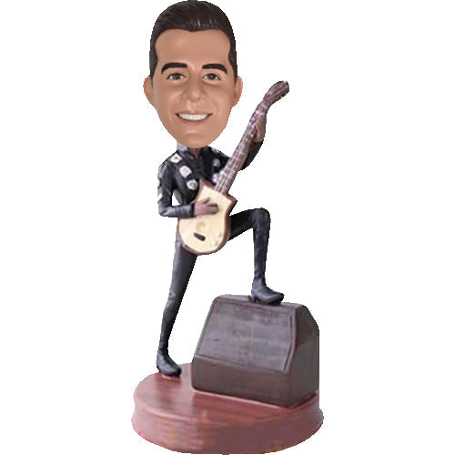 Rock Guitarist Custom Bobbleheads playing guitar